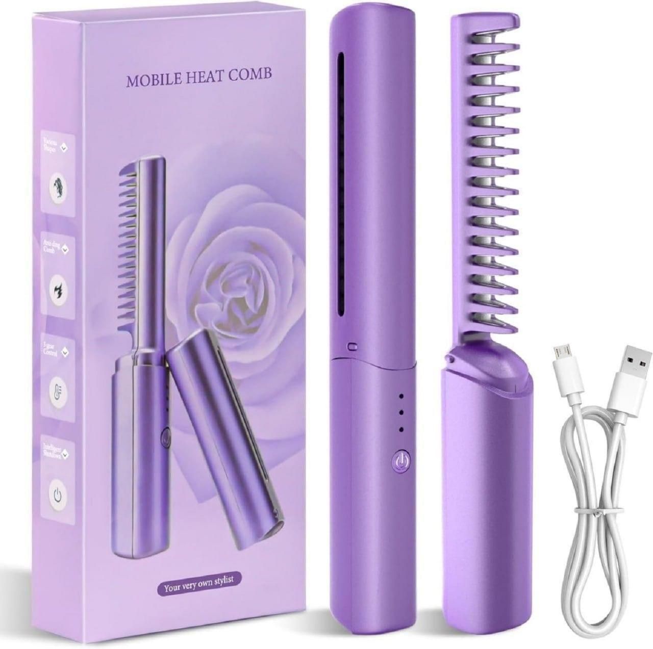 Portable Cordless Hair Straightening Rechargeable Comb