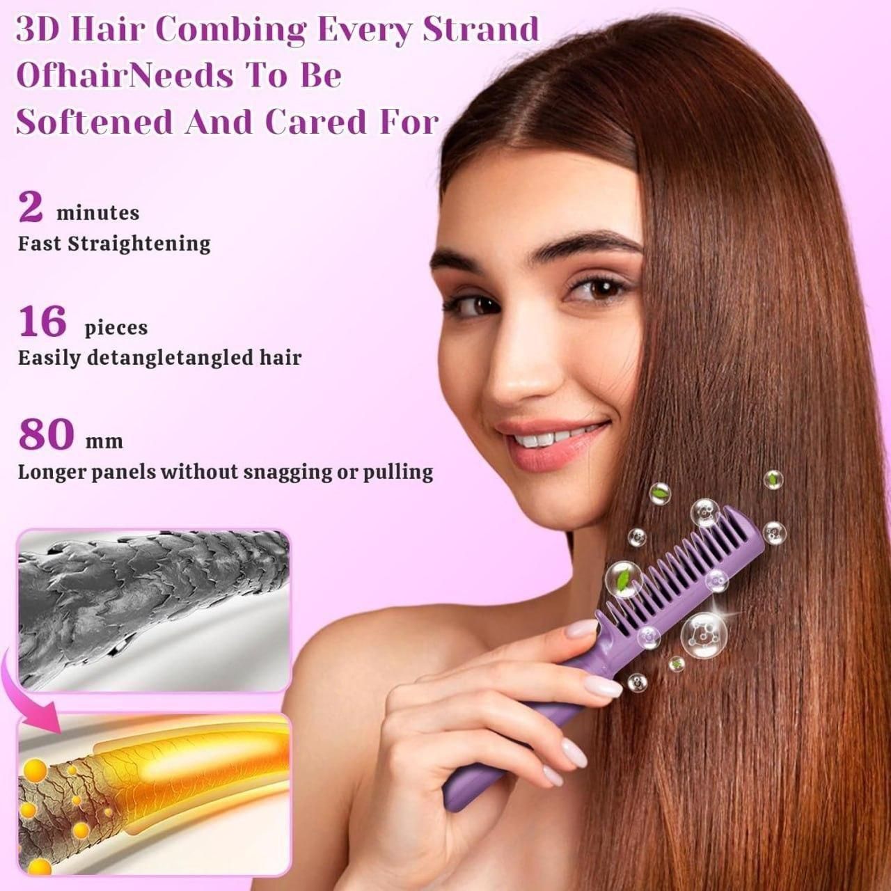 Portable Cordless Hair Straightening Rechargeable Comb